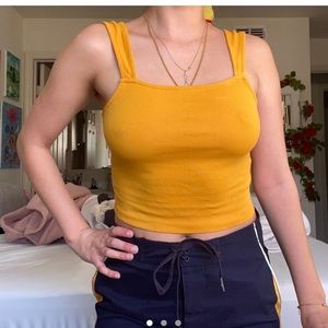 yellow crop top